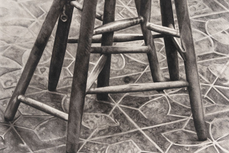 Now you have many legs to stand on (2022). Carbonilla sobre papel maruflado, 100 x 70 cm