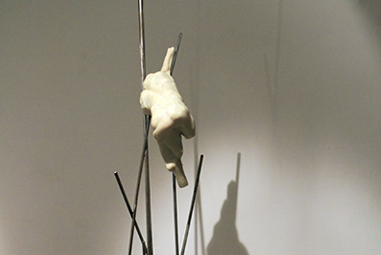 The double is oneself (2013). Pigmented wax and iron 