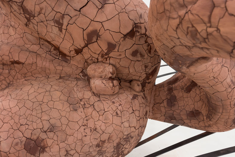 Horse (detail) (2019). Clay, iron, and expanded polystyrene, 300 x 200 x 100 cm