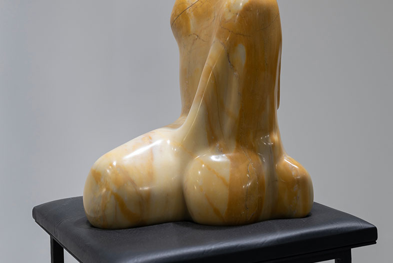 Figure 13 (2024). Sienna yellow marble, 34 x 29 x 21 cm